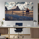 Texas Longhorn Wall Art Canvas Print – Framed Rustic Barn by MyGreatCanvas | Canvas Wall Art Prints | Photo Prints & Wall Decor