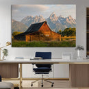 Rustic Barn Wall Art Canvas Print – Framed Grand Teton Park