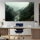 Misty Forest Wall Art Canvas Print – Framed Foggy River Art by MyGreatCanvas | Canvas Wall Art Prints | Photo Prints & Wall Decor