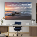 Golden Hour Wall Art Canvas Print – Framed Tranquil Waves