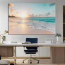 Beach Sunset Wall Art Canvas Print – Framed Ocean Waves by MyGreatCanvas | Canvas Wall Art Prints | Photo Prints & Wall Decor