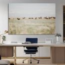 Bison Herd Wall Art Canvas Print – Framed Western Bison