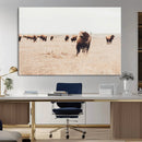 Bison Herd Wall Art Canvas Print, Framed Western Landscape by MyGreatCanvas | Canvas Wall Art Prints | Photo Prints & Wall Decor