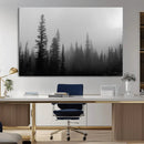 Misty Pines Wall Art Canvas Print – Framed Woodland