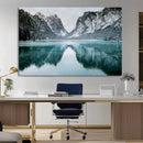 Mountain Lake Wall Art Canvas Print – Framed Toblacher See