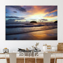 Beach Sunset Wall Art Canvas Print – Tropical Ocean Waves