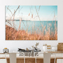 Coastal Grass Landscape Wall Art Canvas Print – Golden