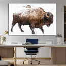 Snowy Buffalo Wall Art Canvas Print – Framed Wildlife by MyGreatCanvas | Canvas Wall Art Prints | Photo Prints & Wall Decor