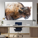 Snowy Buffalo Wall Art Canvas Print – Framed Rustic Lodge by MyGreatCanvas | Canvas Wall Art Prints | Photo Prints & Wall Decor