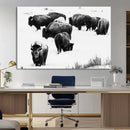 Buffalo Herd Wall Art Canvas Print – Framed Black and White by MyGreatCanvas | Canvas Wall Art Prints | Photo Prints & Wall Decor