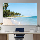 Palm Tree Coast Wall Art Canvas Print – Framed Island Getaway with Crystal Blue Water Scenic Artwork for Home, Office by MyGreatCanvas | Canvas Wall Art Prints | Photo Prints & Wall Decor