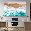 Aerial Beach Wall Art Canvas Print – Framed Ocean Waves by MyGreatCanvas | Canvas Wall Art Prints | Photo Prints & Wall Decor