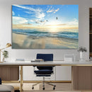 Minimalist Seaside Wall Art Canvas Print – Morning Glow