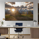Snowy Peaks Wall Art Canvas Print – Rustic Mountain