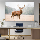 Vintage Wildlife Wall Art Canvas Print – Misty Landscape