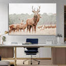 Rustic Nature Wall Art Canvas Print – Stag Woodland Framed