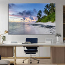 Tropical Beach Wall Art Canvas Print – Framed Sunset Glow