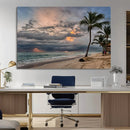 Tropical Storm Wall Art Canvas Print – Framed Moody Beach