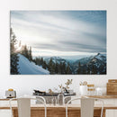 Snowy Mountain Wall Art Canvas Print – Frosty Peaks Alpine