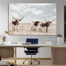 Majestic Longhorn Cows Wall Art Canvas Print – Rustic by MyGreatCanvas | Canvas Wall Art Prints | Photo Prints & Wall Decor