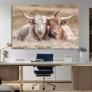 Couple Highland Cows Wall Art Canvas Print – Peaceful Meadow by MyGreatCanvas | Canvas Wall Art Prints | Photo Prints & Wall Decor