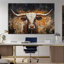Abstract Longhorn Bull Wall Art Canvas Print – Vintage by MyGreatCanvas | Canvas Wall Art Prints | Photo Prints & Wall Decor