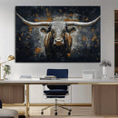 Rustic Longhorn Bull Wall Art Canvas Print – Vintage Western by MyGreatCanvas | Canvas Wall Art Prints | Photo Prints & Wall Decor