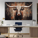 Rustic Longhorn Bull Wall Art Canvas Print – Vintage Western by MyGreatCanvas | Canvas Wall Art Prints | Photo Prints & Wall Decor