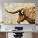 Rustic Longhorn Bull Wall Art Canvas Print – Vintage Western by MyGreatCanvas | Canvas Wall Art Prints | Photo Prints & Wall Decor