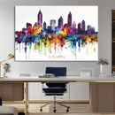 Atlanta Skyline Wall Art Canvas Print – Framed Colorful