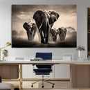 Elephant Family Wall Art Canvas Print, Framed Elephant Wall
