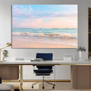 Serene Ocean Waves Wall Art Canvas Print – Pastel Sky Soft by MyGreatCanvas | Canvas Wall Art Prints | Photo Prints & Wall Decor