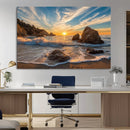 Rocky Ocean Sunset Wall Art Print – Seaside Canvas Dramatic by MyGreatCanvas | Canvas Wall Art Prints | Photo Prints & Wall Decor