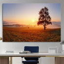Golden Sunrise Landscape Canvas Wall Art – Framed Misty by MyGreatCanvas | Canvas Wall Art Prints | Photo Prints & Wall Decor