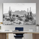 Black White Arizona Desert Canvas Wall Art Cactus Farmhouse
