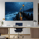 Dark Stormy Pier Wall Art Canvas Print, Moody Ocean Night by MyGreatCanvas | Canvas Wall Art Prints | Photo Prints & Wall Decor