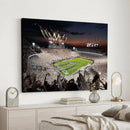 Epic Night Football Stadium Wall Art Canvas Print, Fireworks