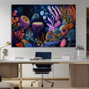 Vibrant Neon Coral Reef Wall Art Canvas Print, Colorful by MyGreatCanvas | Canvas Wall Art Prints | Photo Prints & Wall Decor