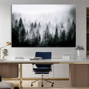 Foggy Pine Forest Canvas Wall Art – Horizontal Black and by MyGreatCanvas | Canvas Wall Art Prints | Photo Prints & Wall Decor