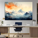 Warm Clouds Abstract Mountain Wall Art Canvas Print
