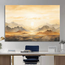 Sepia Color Abstract Mountain Wall Art Canvas Print