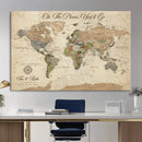 Personalized Custom World Map Wall Art Canvas Print – Travel