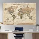 Personalized Custom World Map Wall Art Canvas Print – Travel