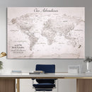 Customize Large Push Pin World Map Wall Art Canvas Print –