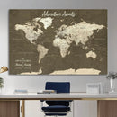 Personalized Push Pin World Map Canvas Print – Custom Travel by MyGreatCanvas | Canvas Wall Art Prints | Photo Prints & Wall Decor
