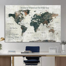 Personalized Push Pin World Map Canvas Print – Custom Framed