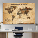 Vintage World Map Canvas Wall Art Print, Personalized by MyGreatCanvas | Canvas Wall Art Prints | Photo Prints & Wall Decor