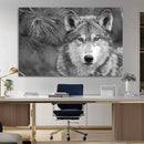 Wild Wolf Blue Eye Wall Art Canvas Print