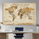 Vintage Custom Push Pin Map Print – Custom Adventure Travel