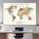 Detailed Custom World Map Print – Framed Custom Push Pin